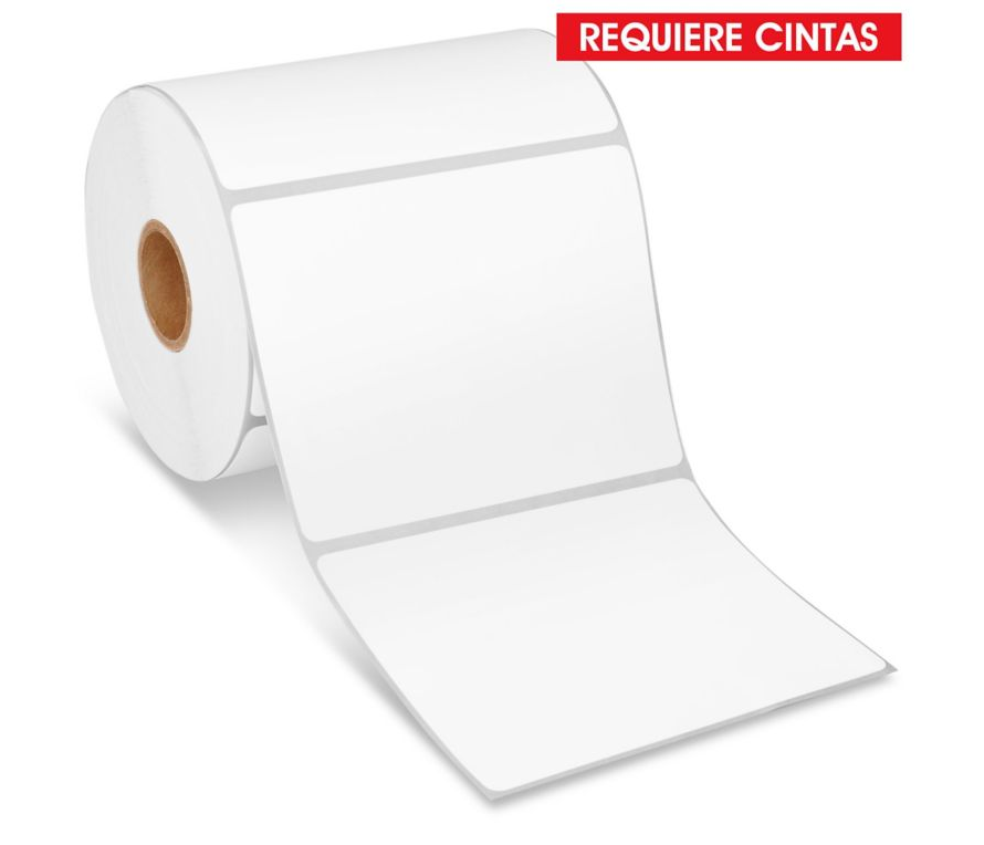 ETIQUETAS DE ESCRITORIO DE TRANSFERENCIA TÉRMICA A PRUEBA DE INTEMPERIE - POLIPROPILENO, BLANCAS, 4 X 3, REQUIEREN CINTAS, 102 X 76 MM
